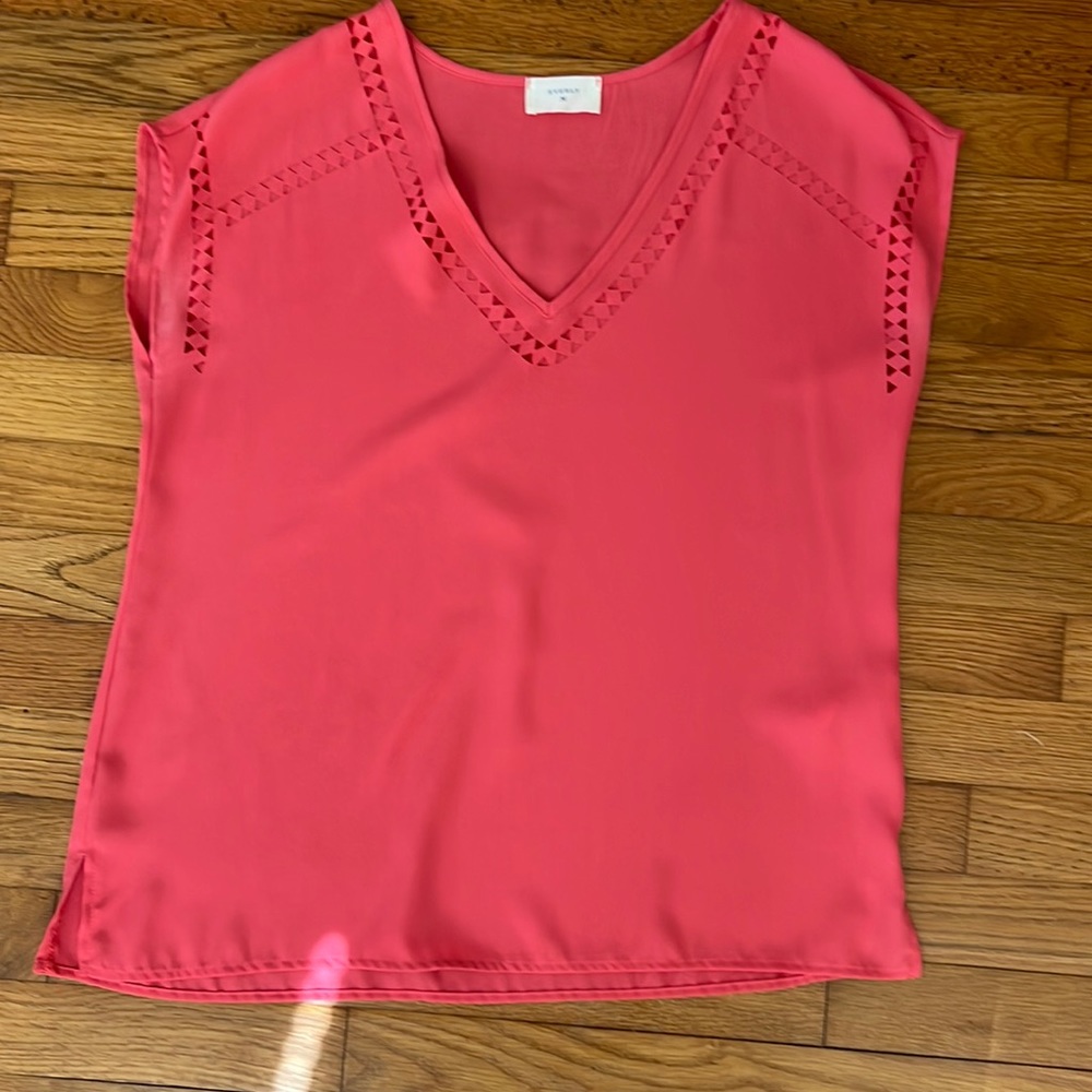 Pink blouse with shoulder details